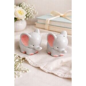 Vintage Josef Originals Elephant Salt & Pepper Shakers – Nursery Decor – Korea